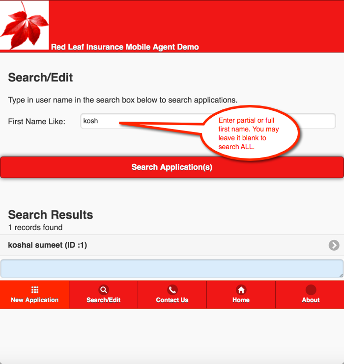 Search Existing Applications